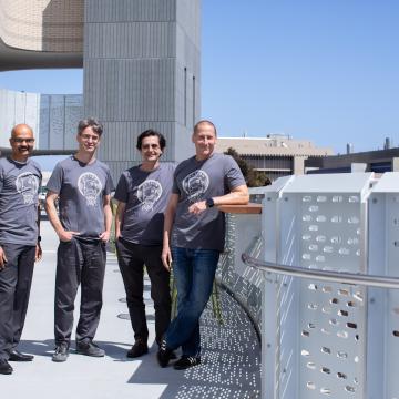 From l to r: Ambuj Singh, Christopher Kruegel, João Hespanha, Giovanni Vigna