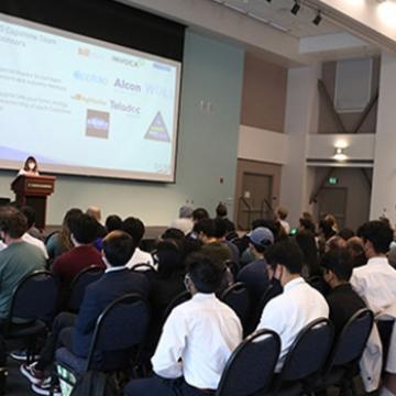 Ten capstone teams presented their projects during the Computer Science Department's cs.summit. 